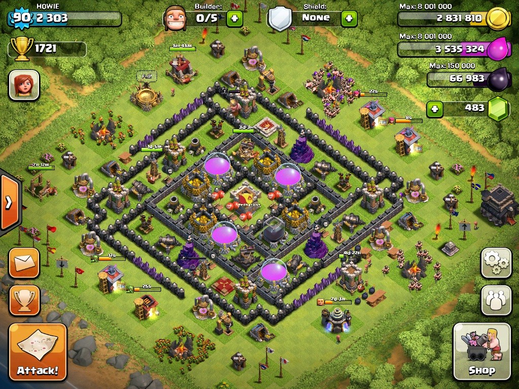 Clash of Clans Tips : Town Hall level 9 Layouts