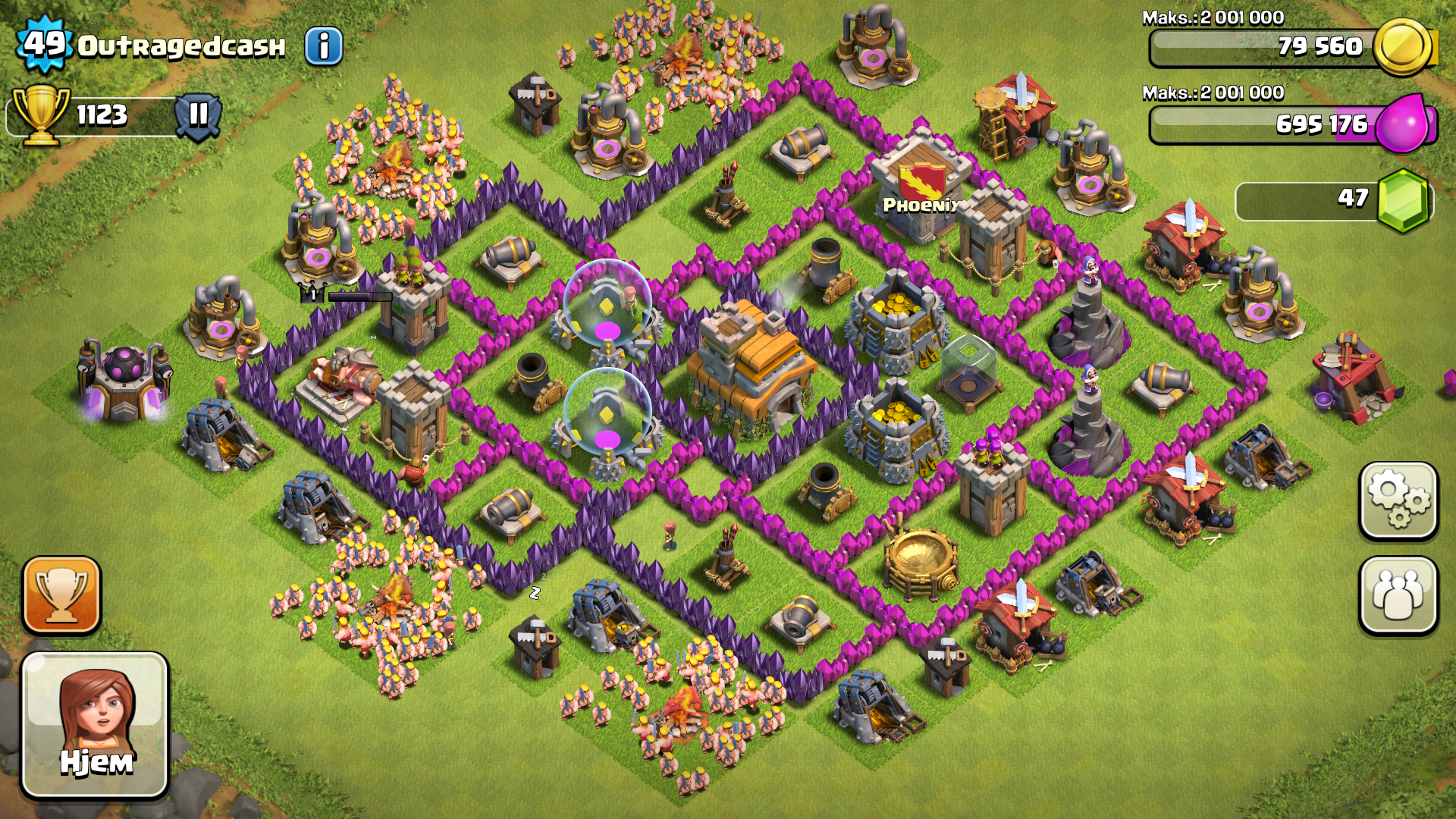 best level 7 town hall defense layout