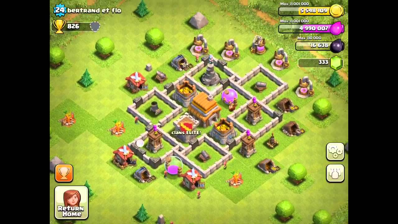 clash of clans base design town hall level 5